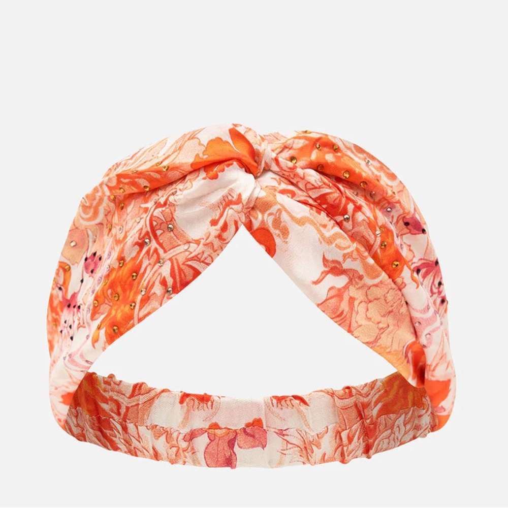 CAMILLA *Dragon Mother* bright orange silk boho twist headband